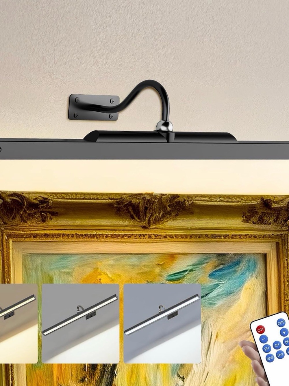 Craftersmark 24 in. Black LED Art Light - Battery Operated, Dimmable, Remote
